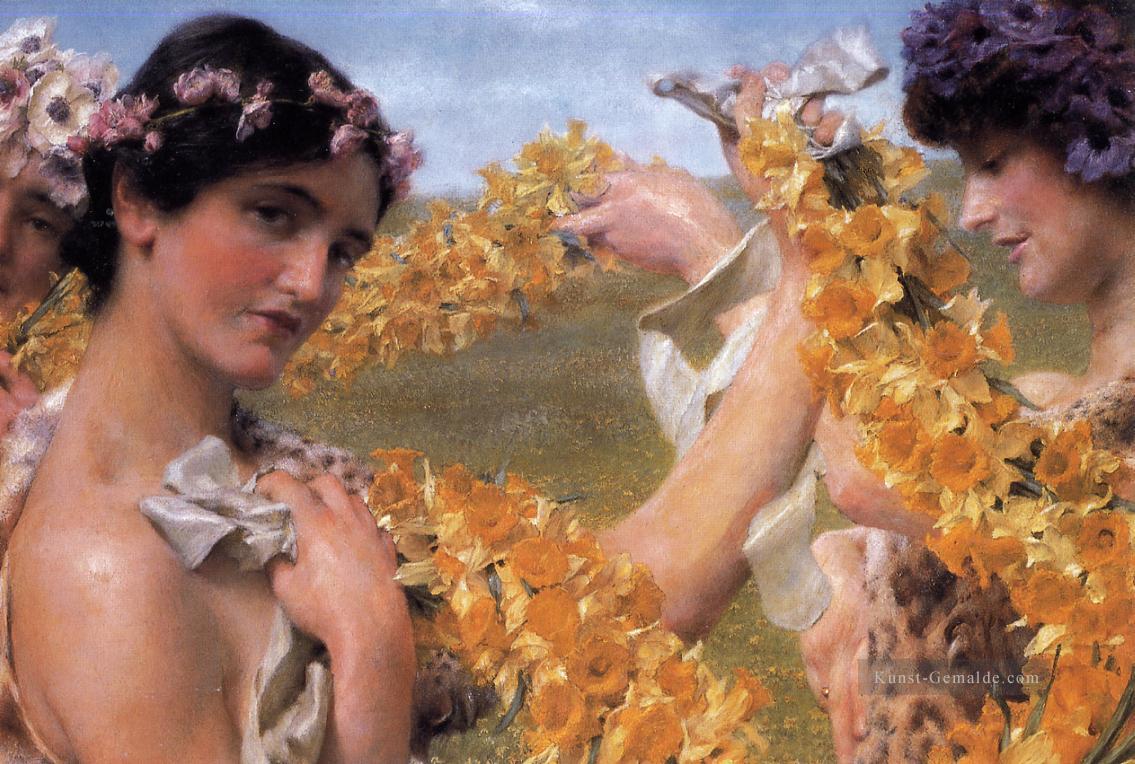 Als Blumen Rückkehr romantischer Sir Lawrence Alma Tadema Ölgemälde
